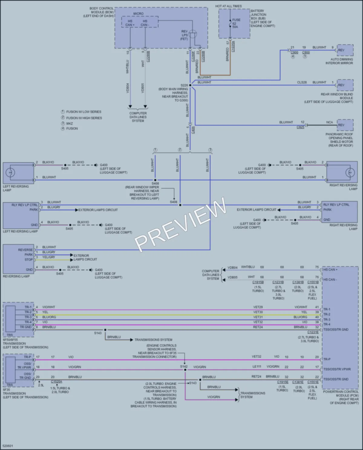 2017 Ford Fusion Exterior Lights wiring diagram preview