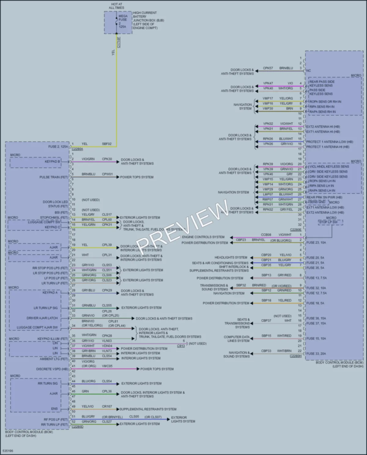 2017 Ford FusionEnergi Body Control Modules wiring diagram preview