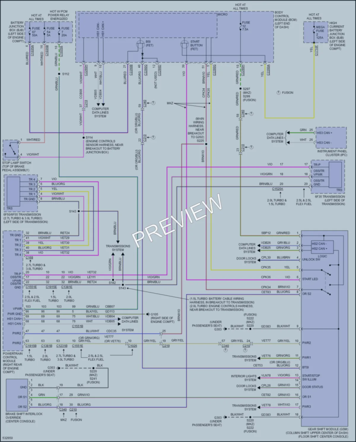 2017 Ford FusionHybrid Shift Interlock wiring diagram preview