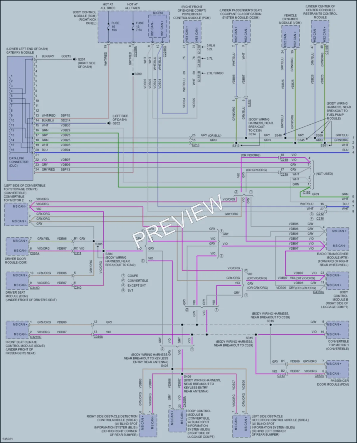 2017 Ford Mustang Computer Data Lines wiring diagram preview