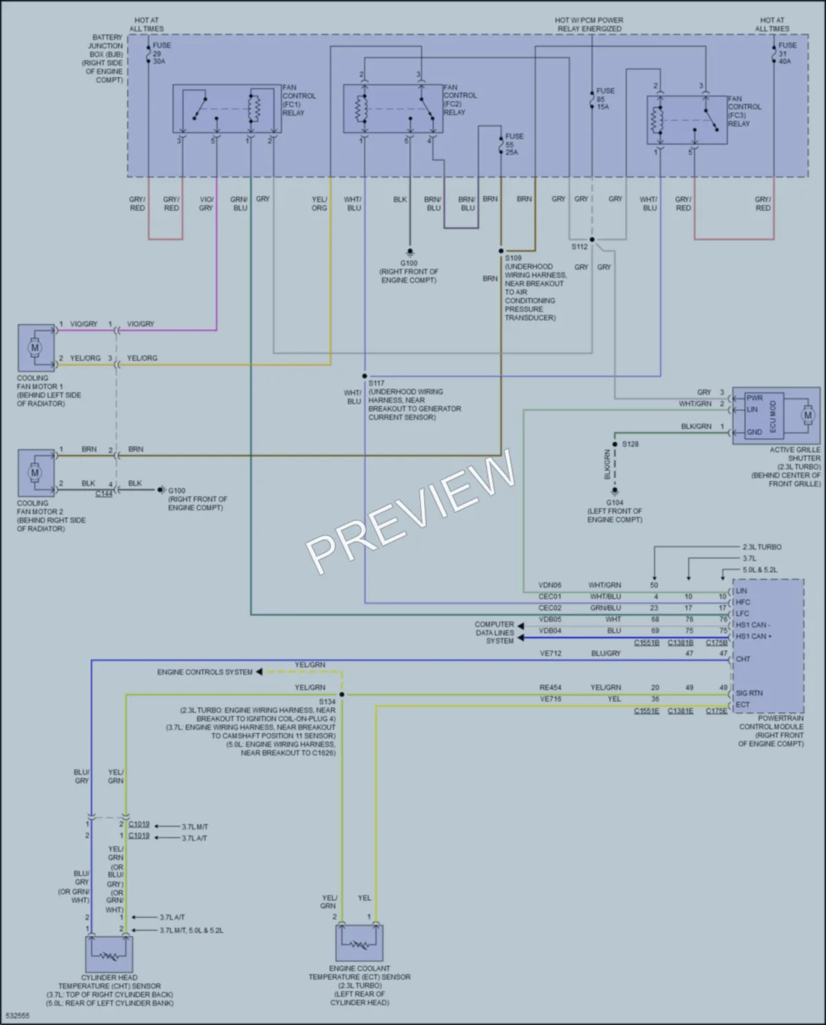 2017 Ford Mustang Cooling Fan wiring diagram preview