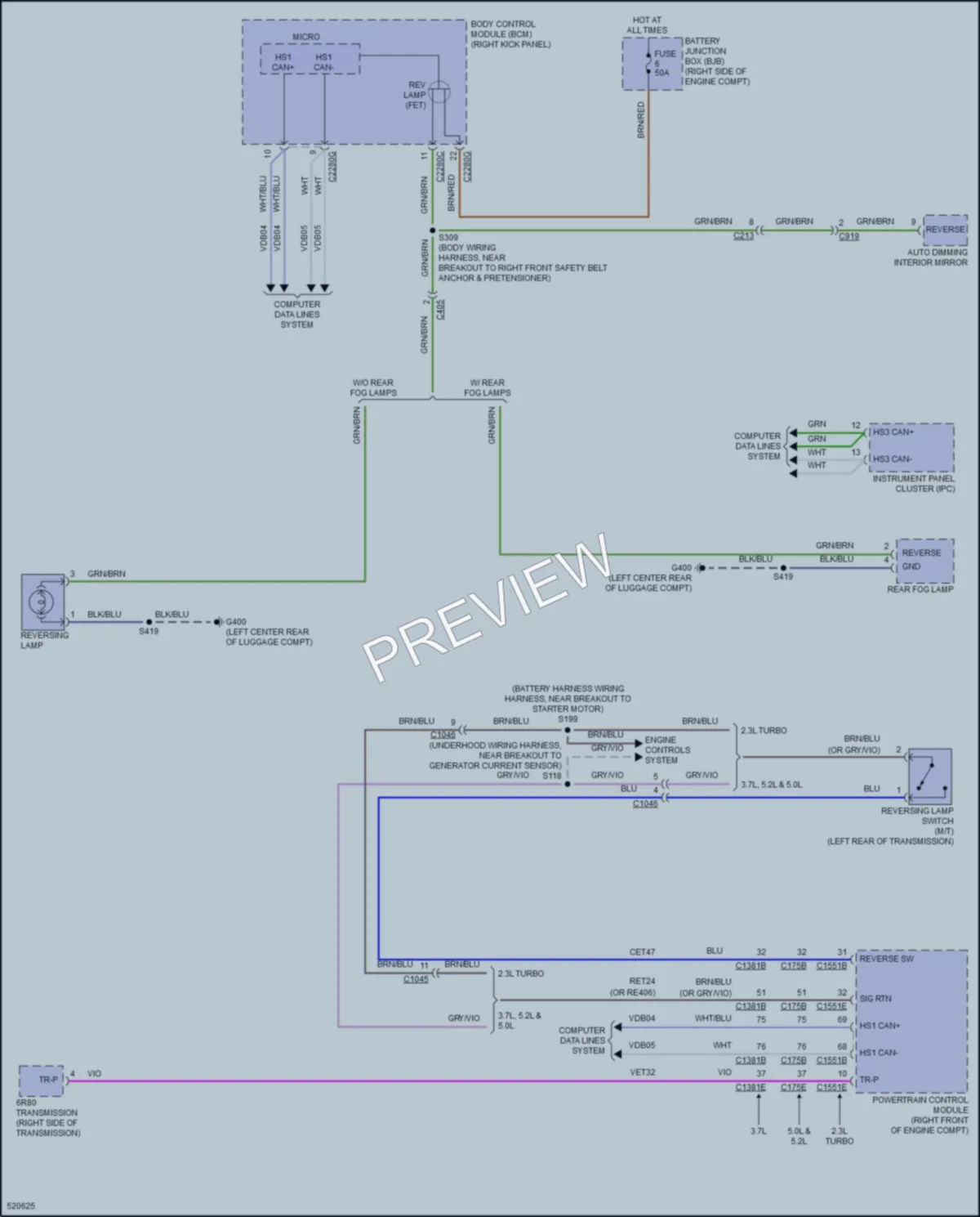 2017 Ford Mustang Exterior Lights wiring diagram preview