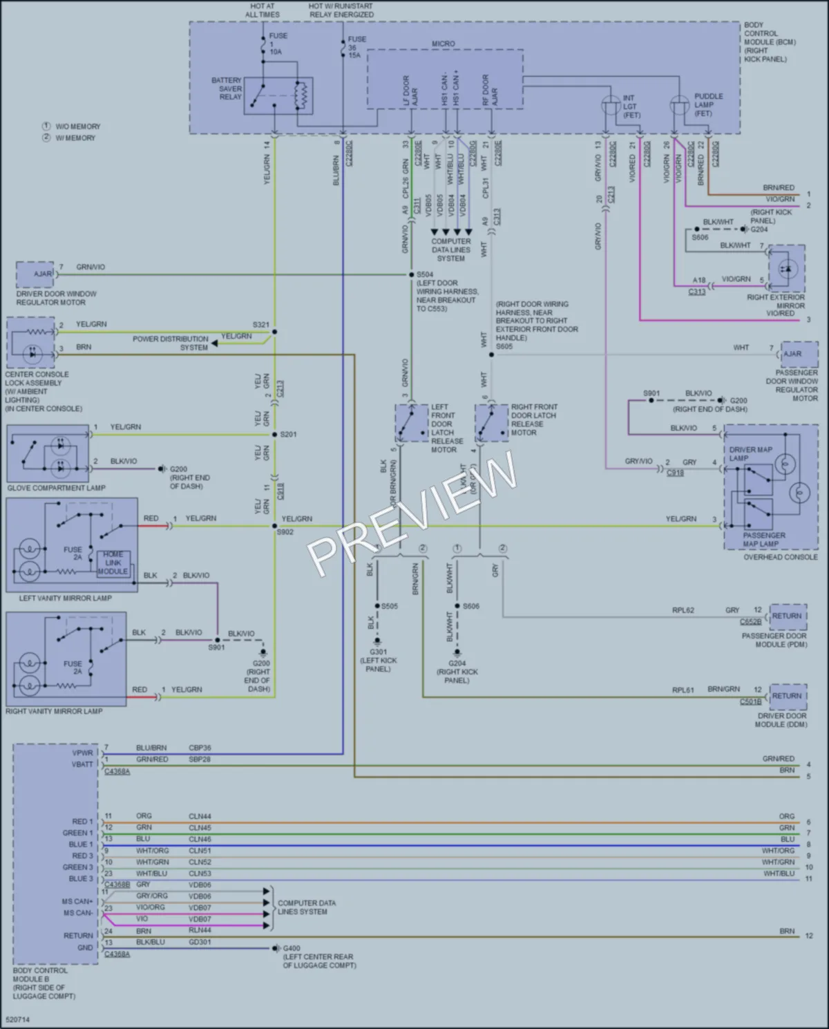 2017 Ford Mustang Interior Lights wiring diagram preview