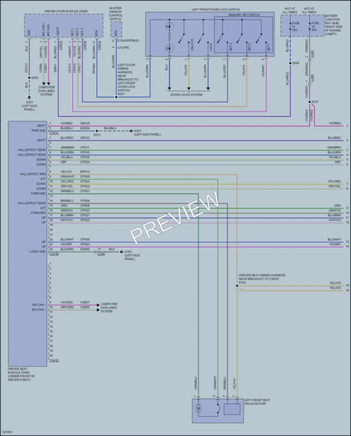 2017 Ford Mustang Memory Systems wiring diagram preview