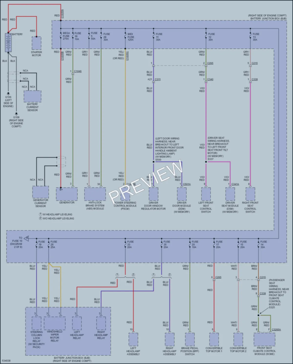 2017 Ford Mustang Power Distribution wiring diagram preview