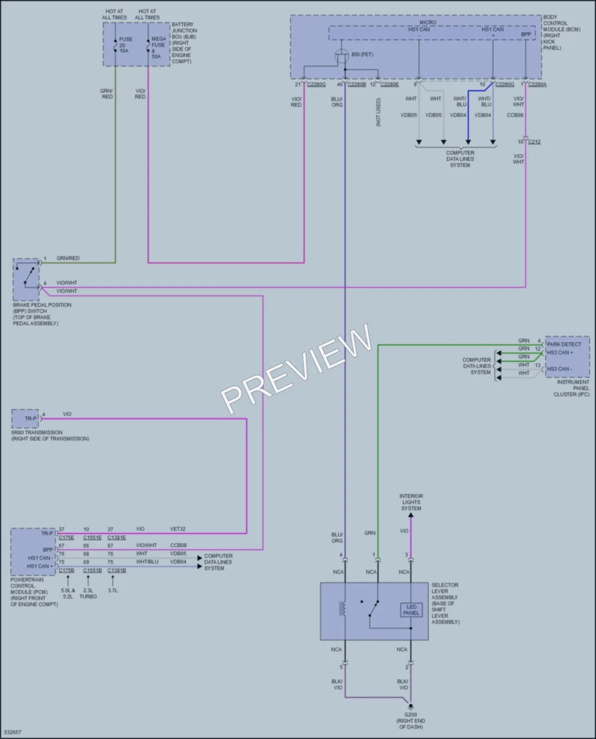 2017 Ford Mustang Shift Interlock wiring diagram preview