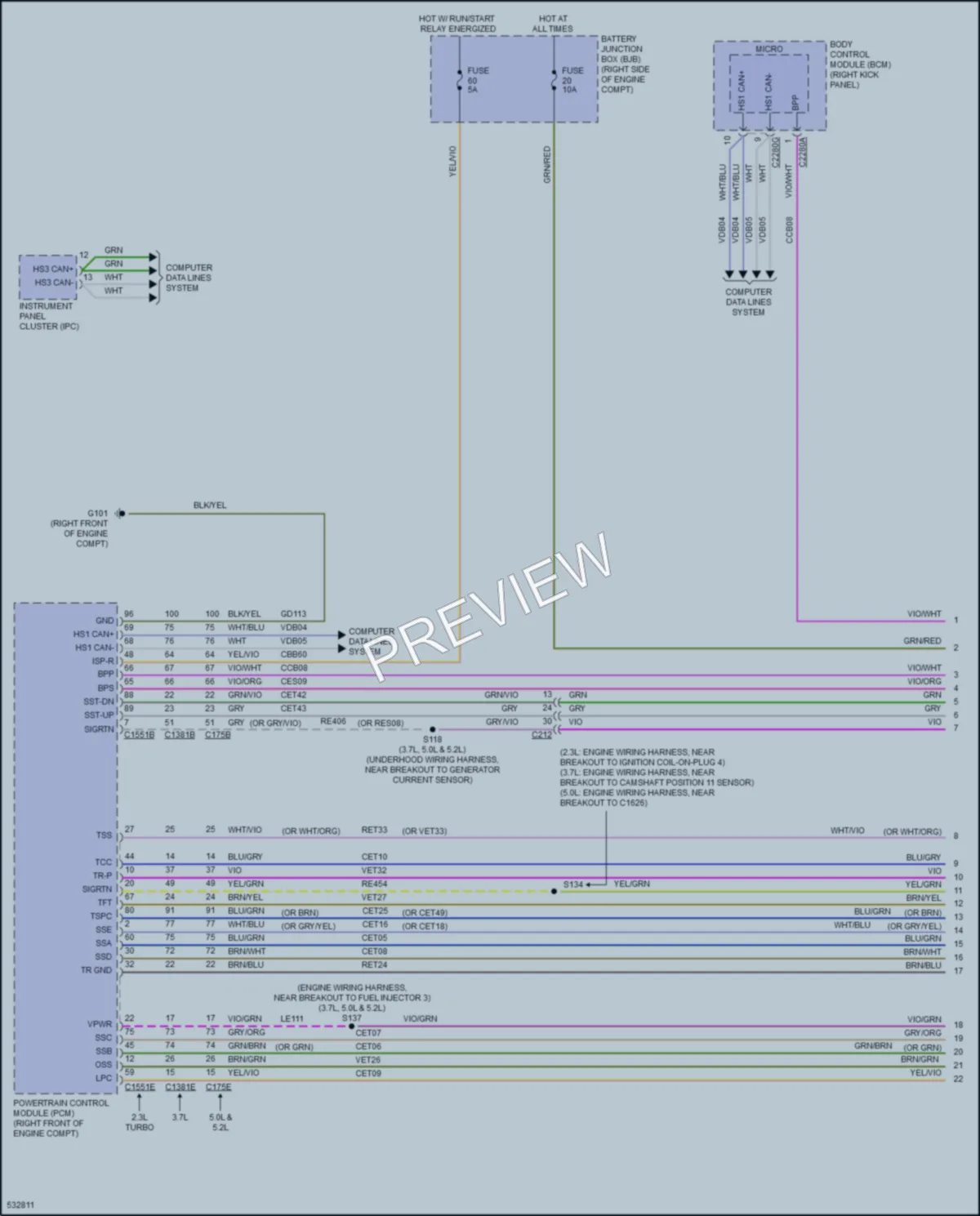 2017 Ford Mustang Transmission wiring diagram preview