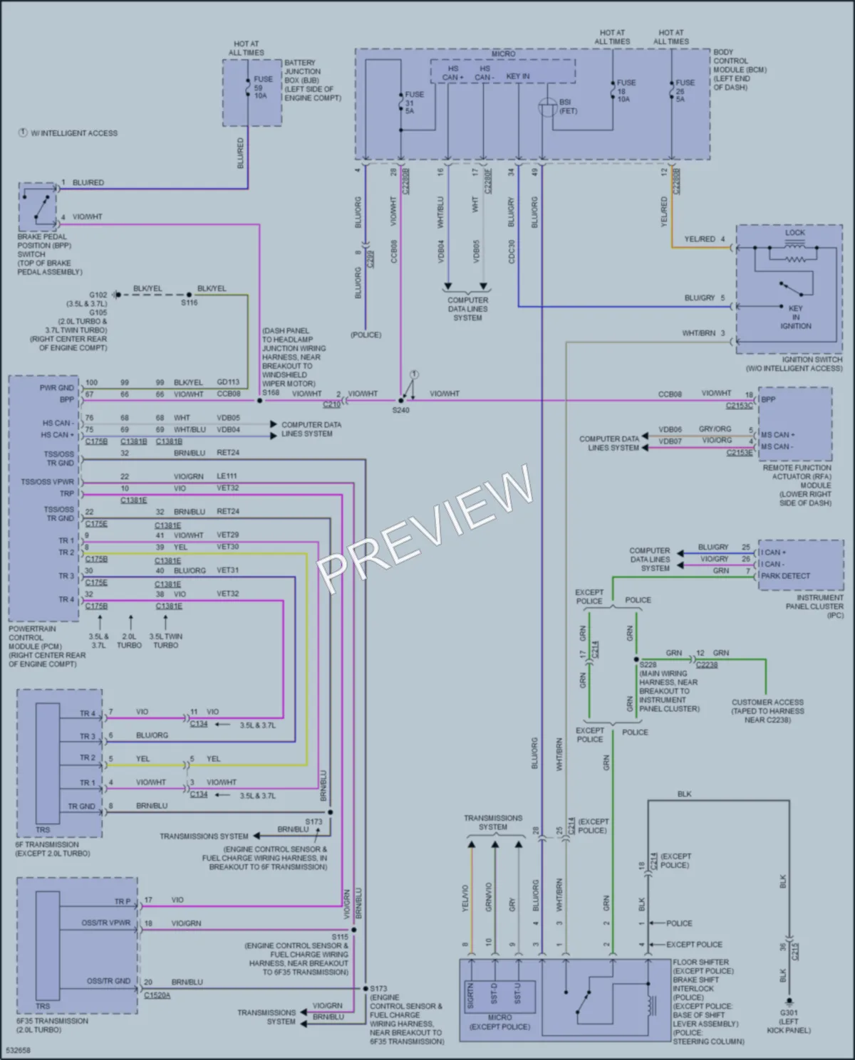 2017 Ford Taurus Shift Interlock wiring diagram preview