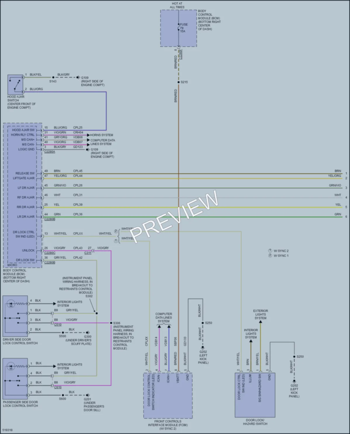 2017 Ford TransitConnect Anti Theft wiring diagram preview