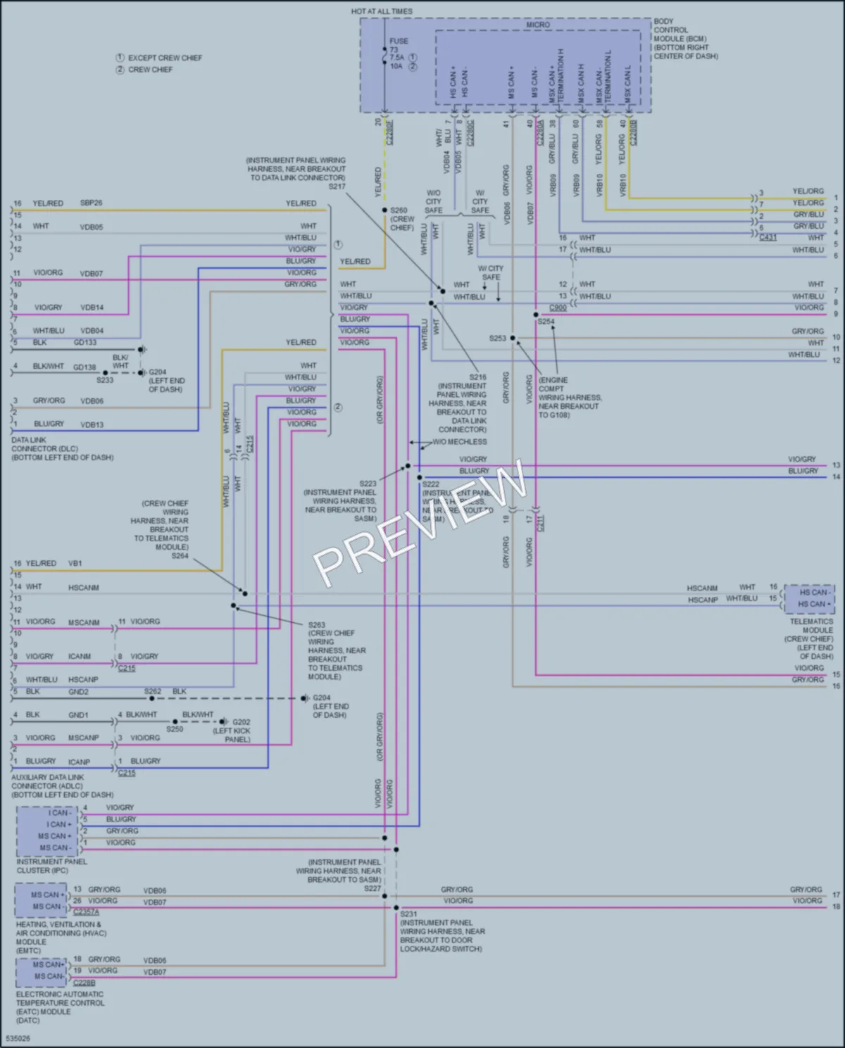 2017 Ford TransitConnect Computer Data Lines wiring diagram preview