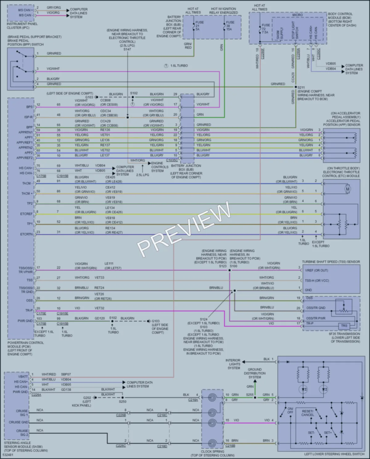 2017 Ford TransitConnect Cruise Control wiring diagram preview