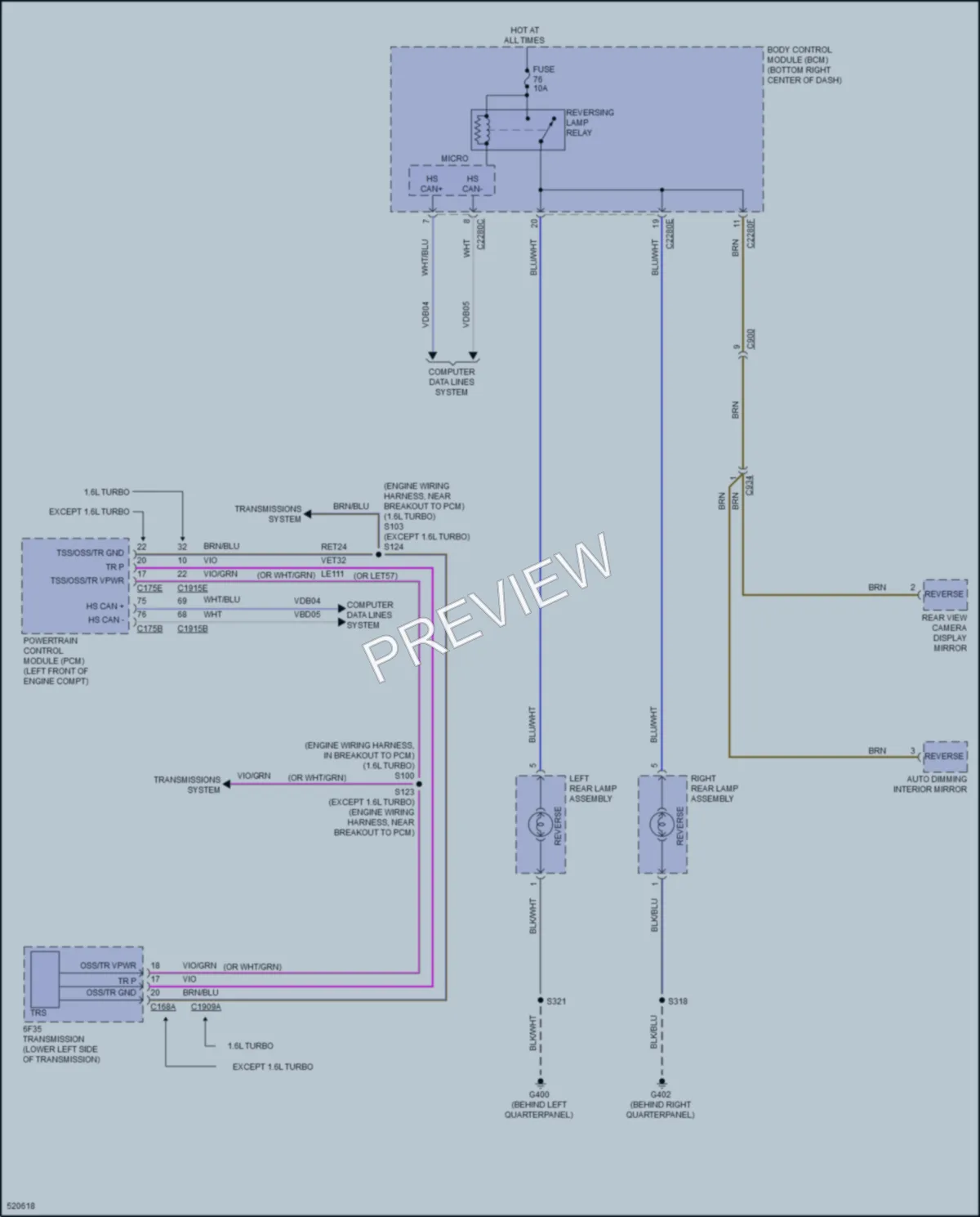2017 Ford TransitConnect Exterior Lights wiring diagram preview