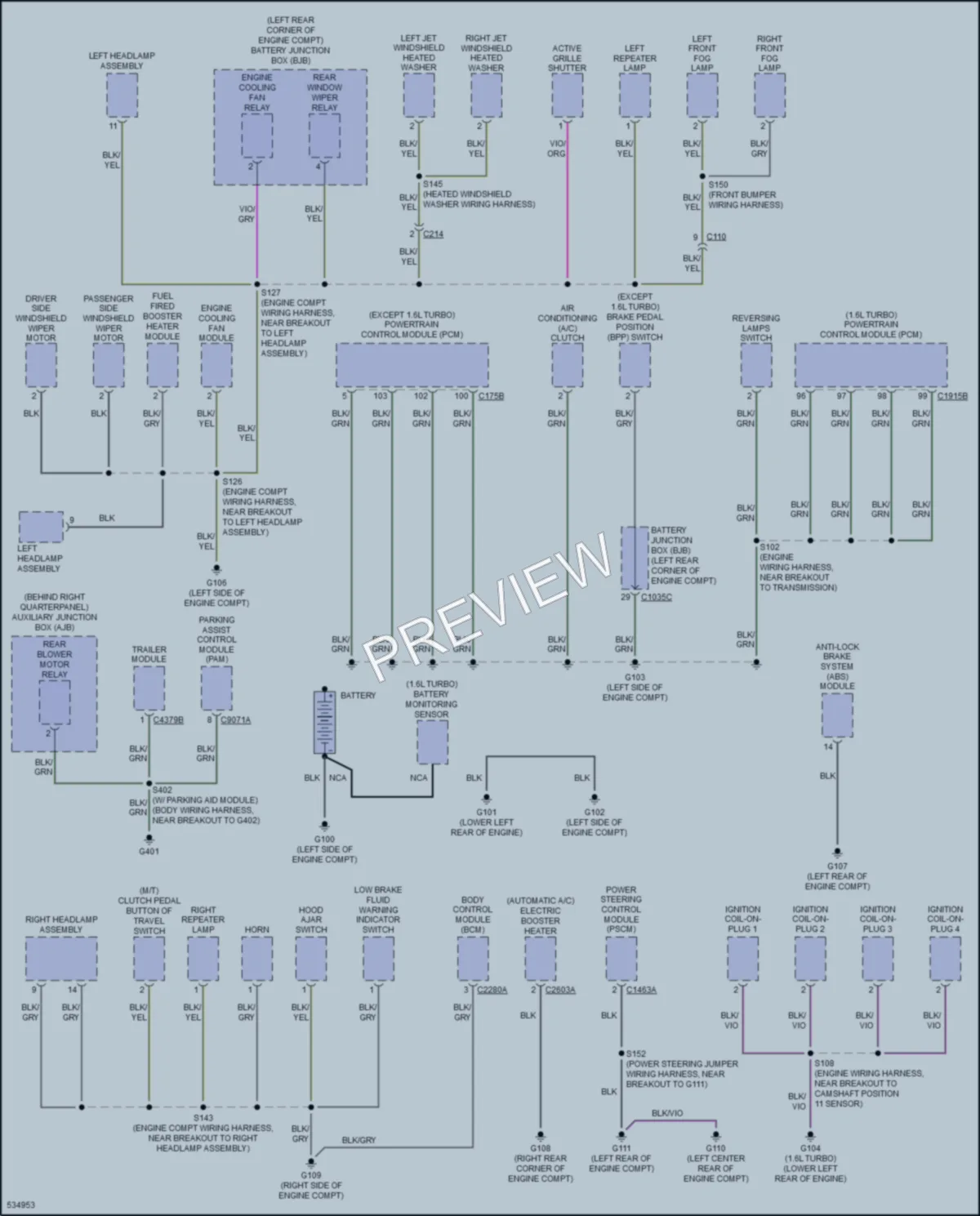 2017 Ford TransitConnect Ground Distribution wiring diagram preview