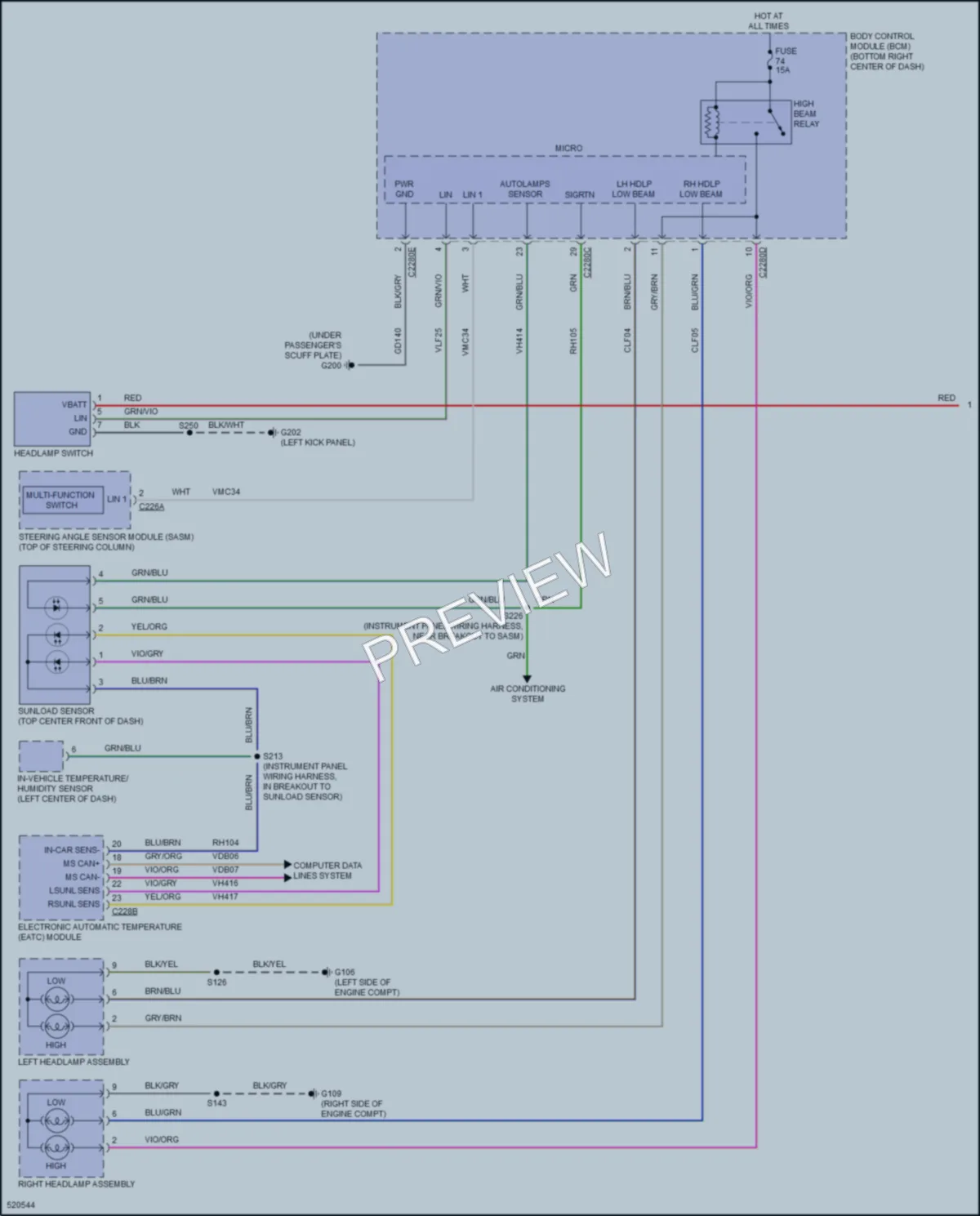 2017 Ford TransitConnect Headlights wiring diagram preview