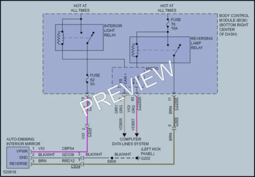 2017 Ford TransitConnect Power Mirrors wiring diagram preview