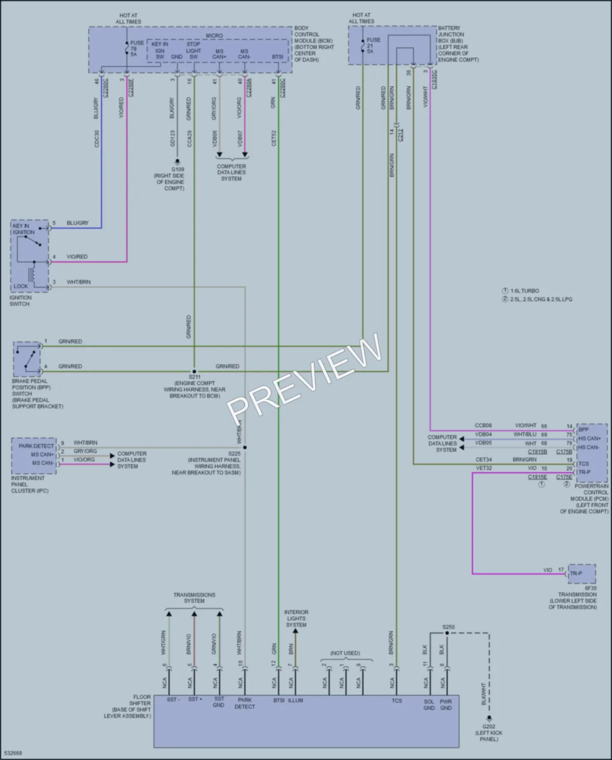 2017 Ford TransitConnect Shift Interlock wiring diagram preview