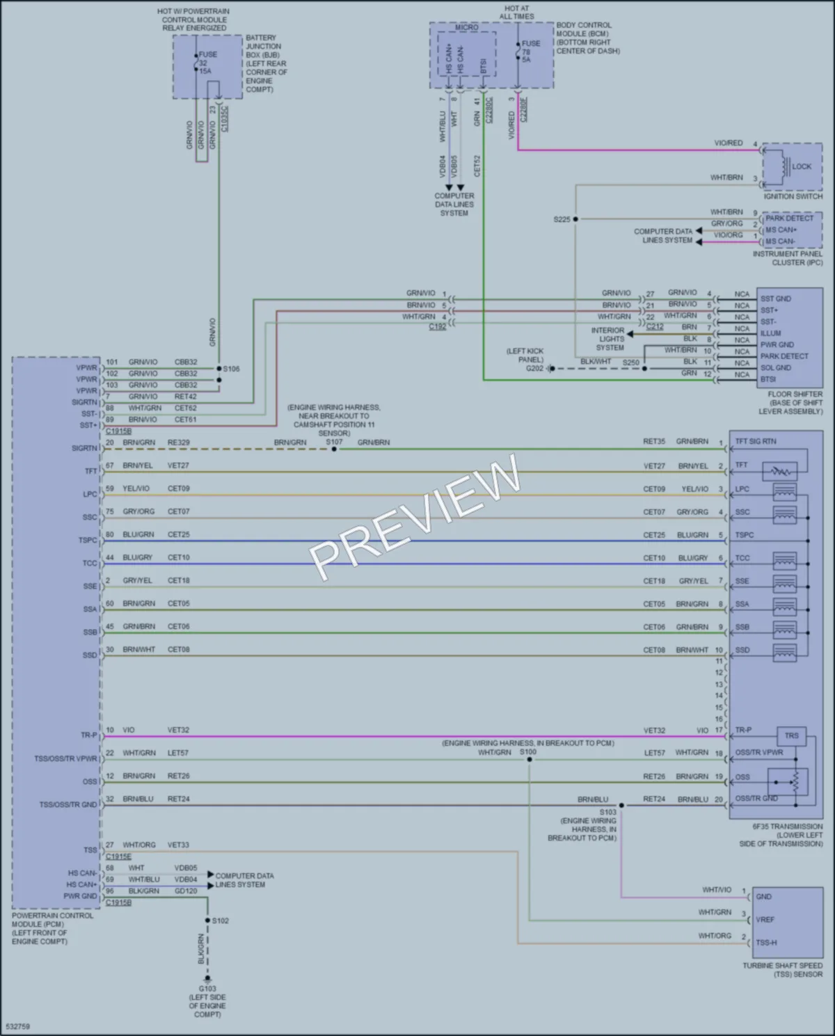 2017 Ford TransitConnect Transmission wiring diagram preview