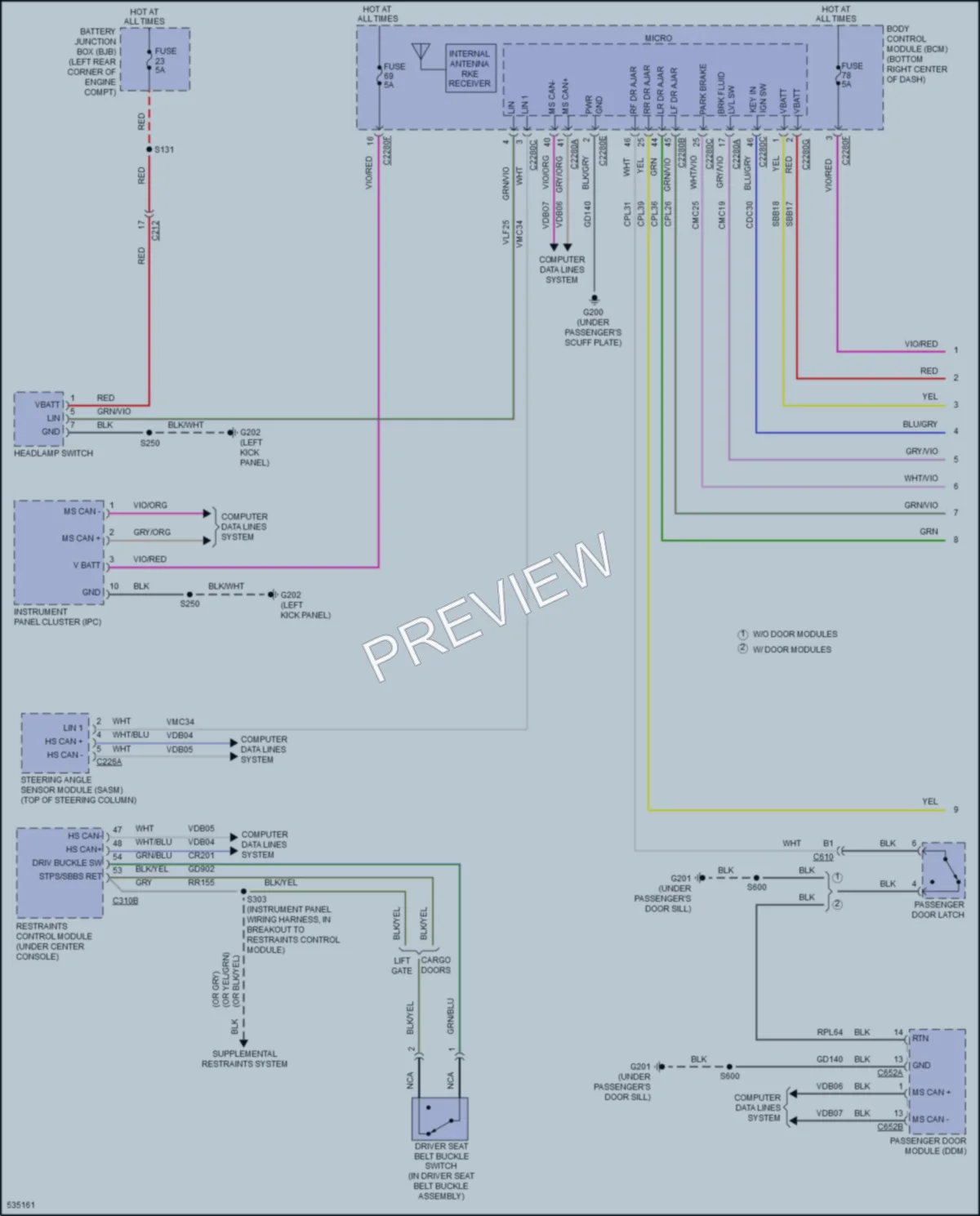 2017 Ford TransitConnect Warning Systems wiring diagram preview