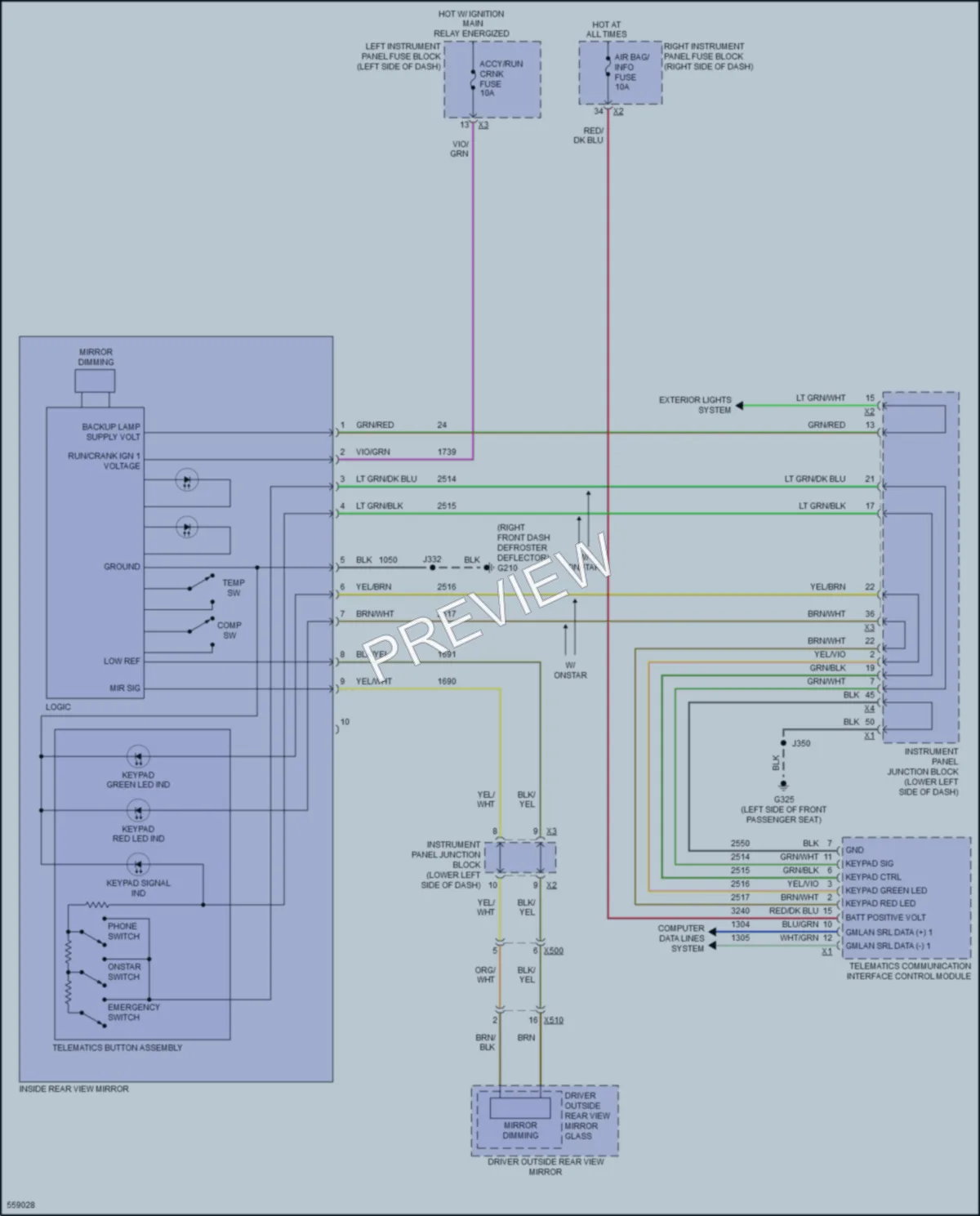 2017 GMC 1500Sierra Power Mirrors wiring diagram preview
