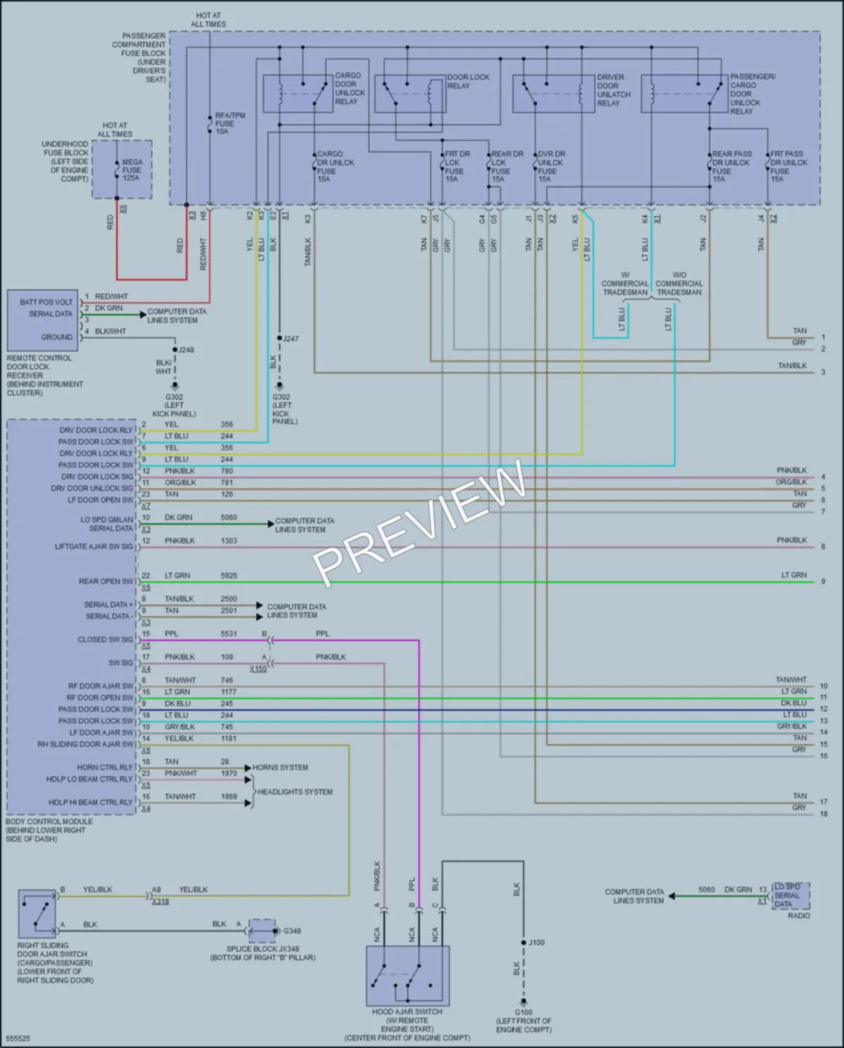2017 GMC 2500Savana Power Door Locks wiring diagram preview