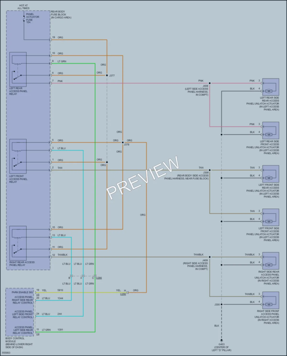 2017 GMC 2500Savana Trunk Tailgate Fuel Door wiring diagram preview