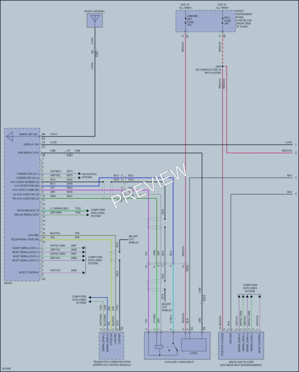 2017 GMC 3500HDSierra Radio wiring diagram preview
