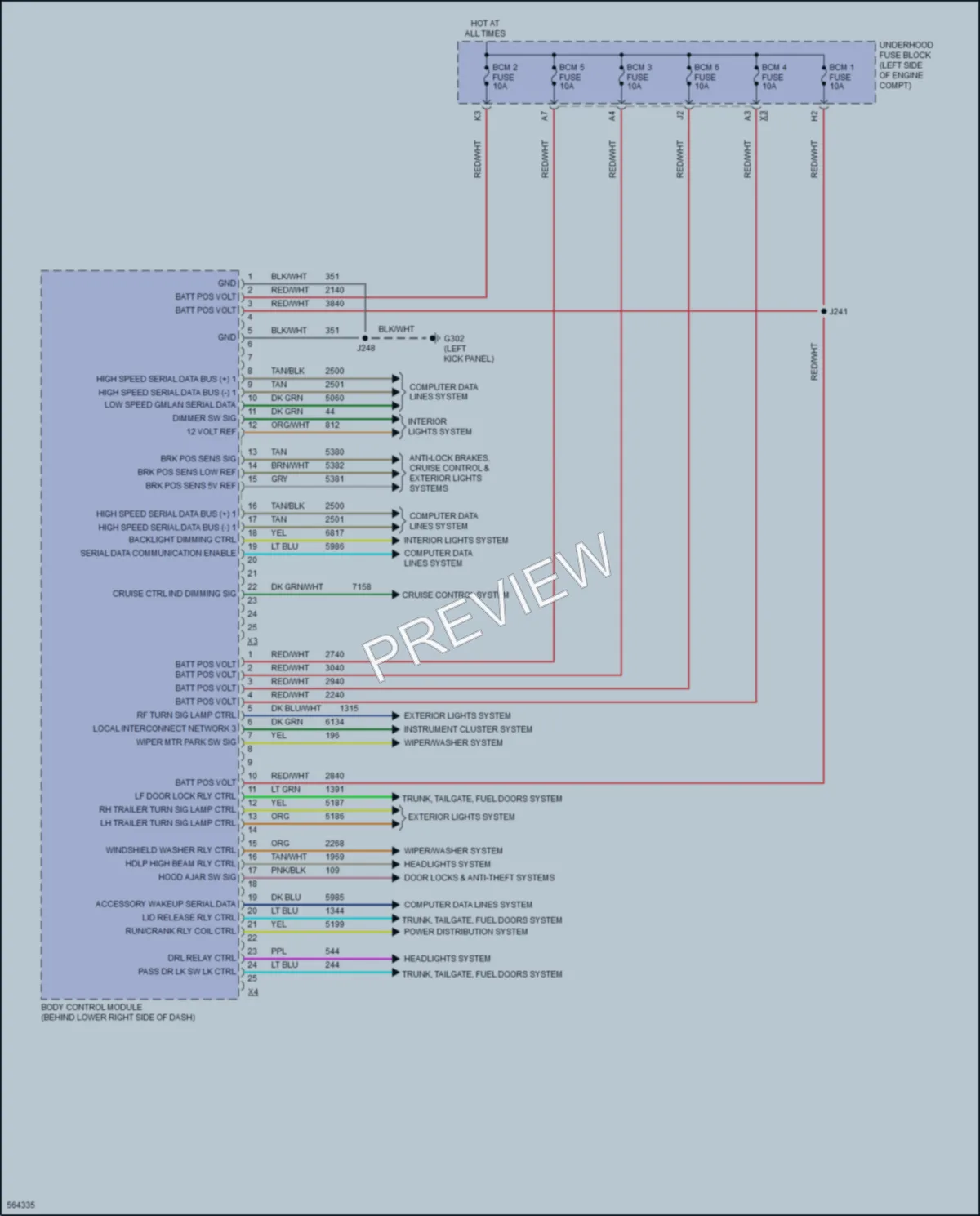 2017 GMC 3500Savana Body Control Modules wiring diagram preview