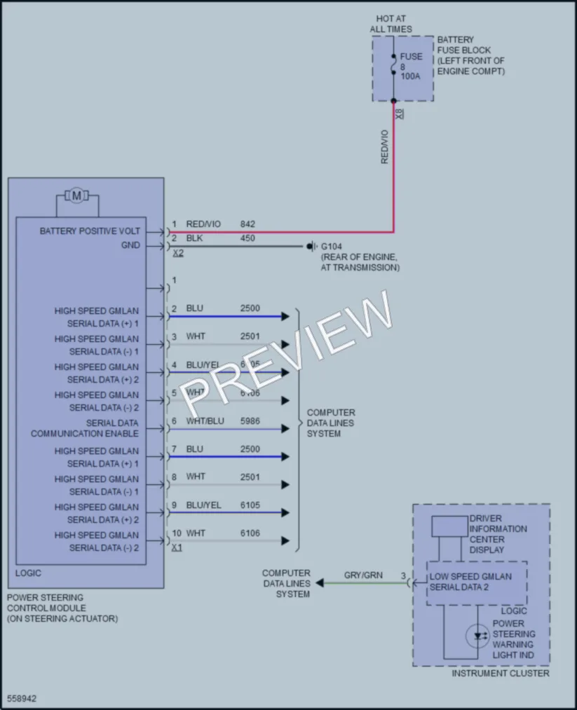2017 GMC Acadia Electronic Power Steering wiring diagram preview