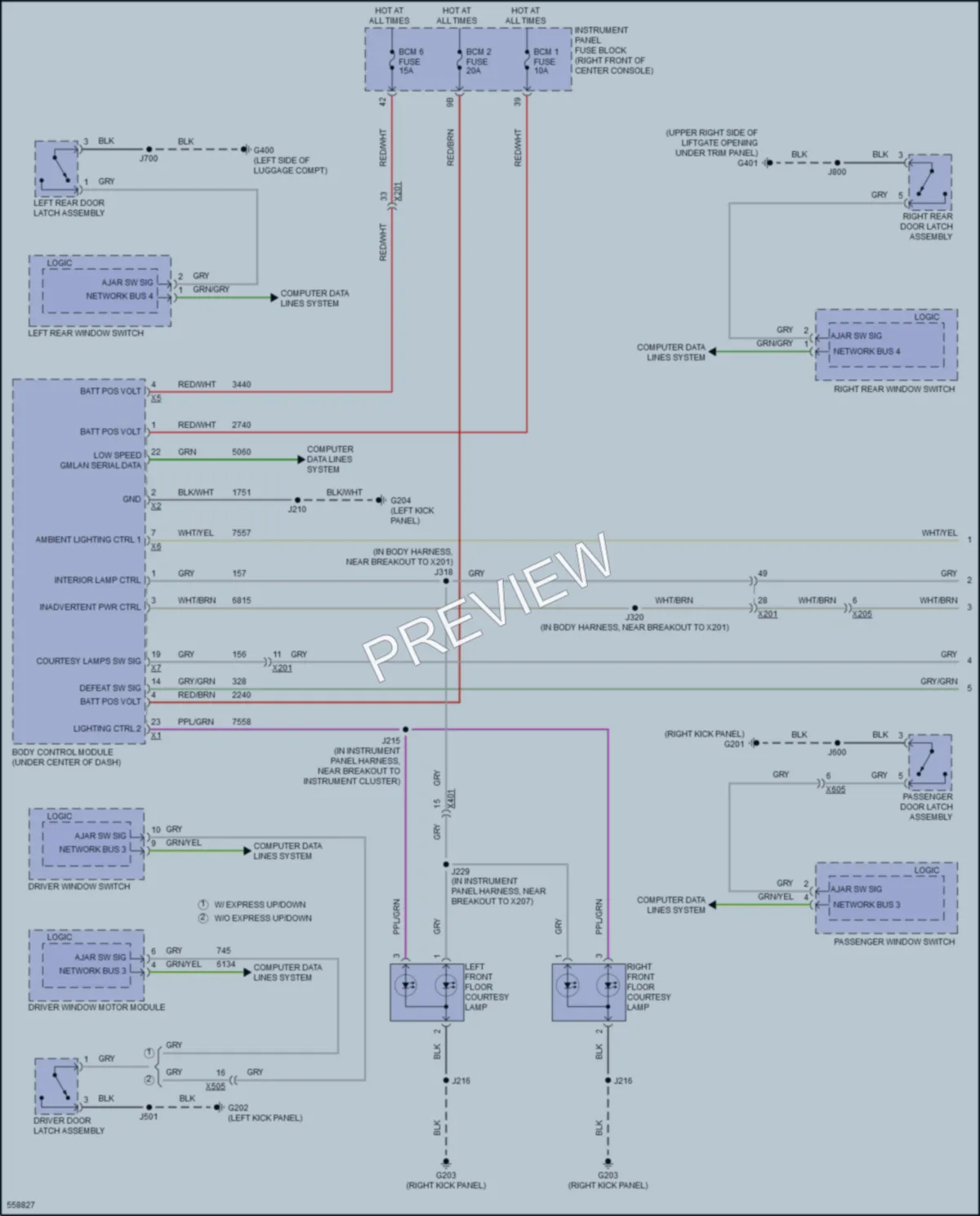 2017 GMC Acadia Interior Lights wiring diagram preview