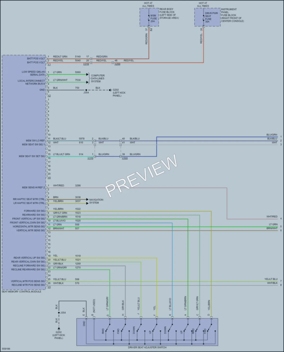 2017 GMC AcadiaDenali Memory Systems wiring diagram preview