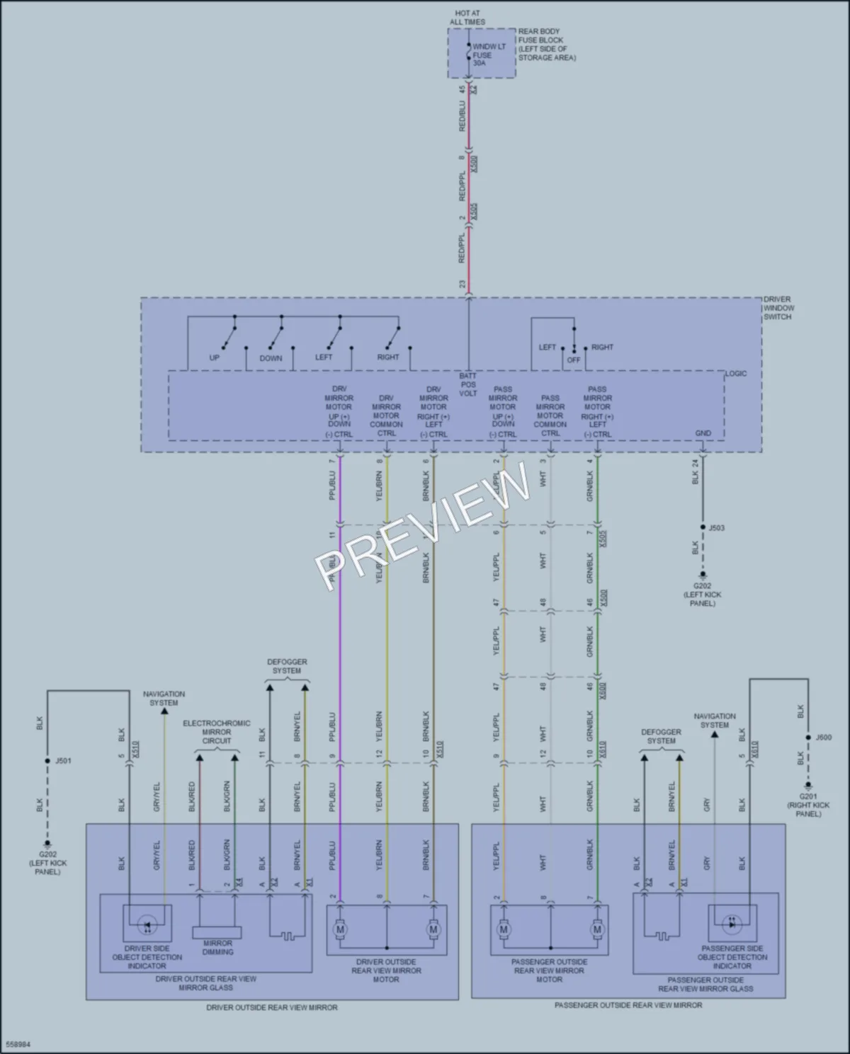 2017 GMC AcadiaDenali Power Mirrors wiring diagram preview