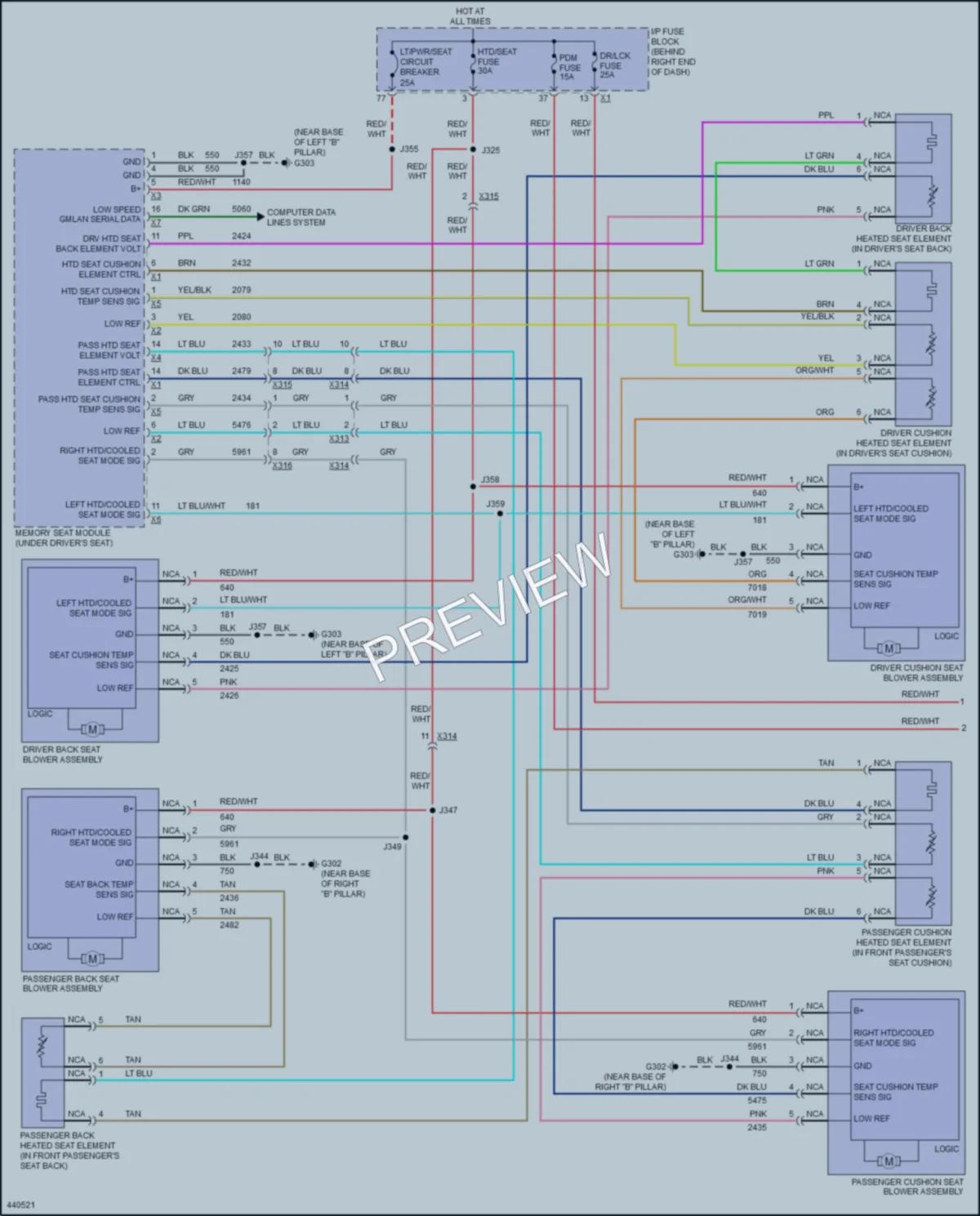 2017 GMC AcadiaLimited Power Seats wiring diagram preview