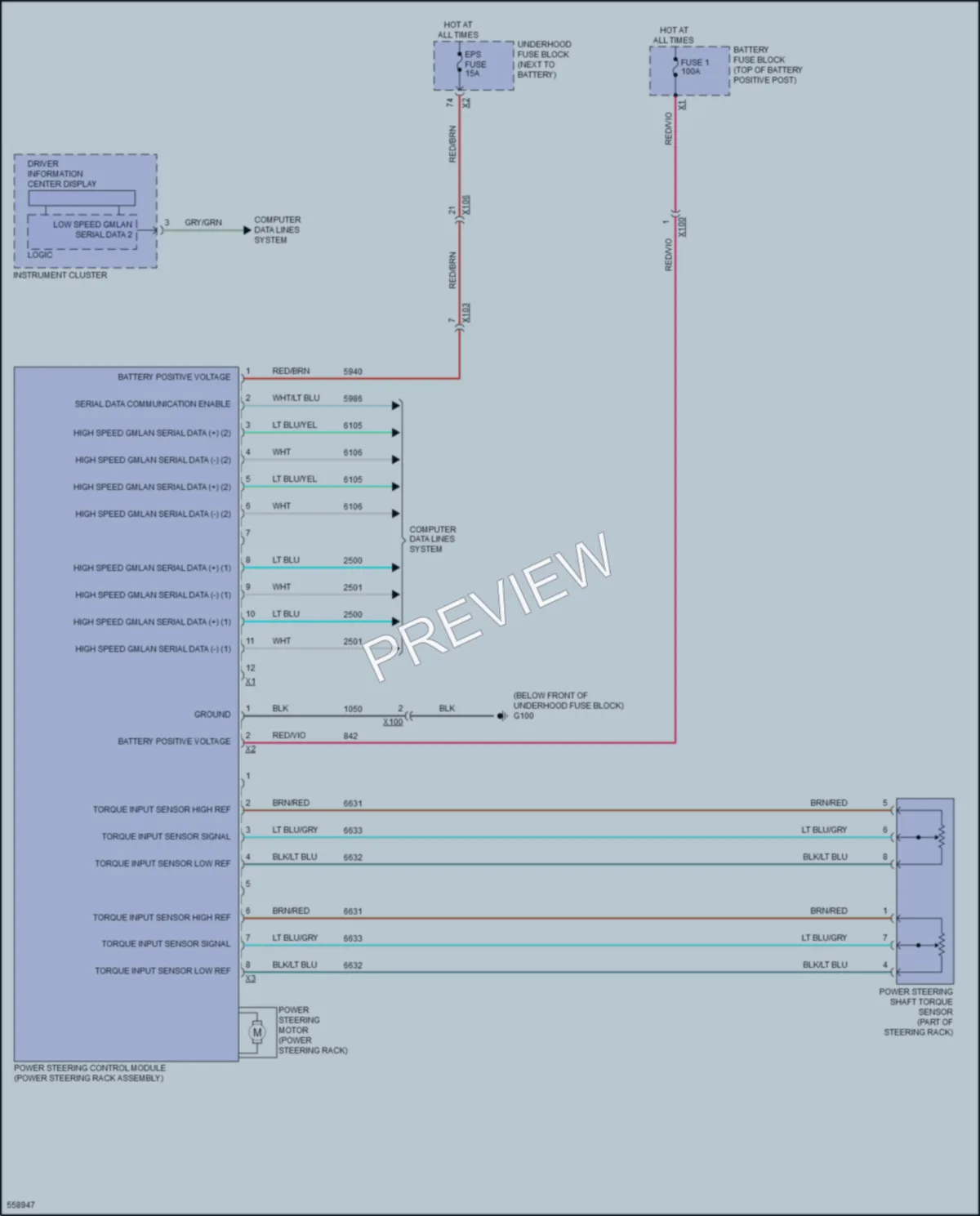 2017 GMC Canyon Electronic Power Steering wiring diagram preview