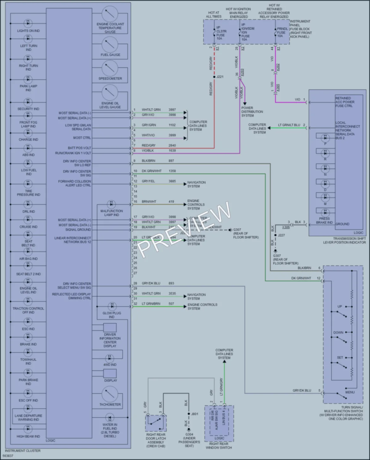 2017 GMC Canyon Instrument Cluster wiring diagram preview