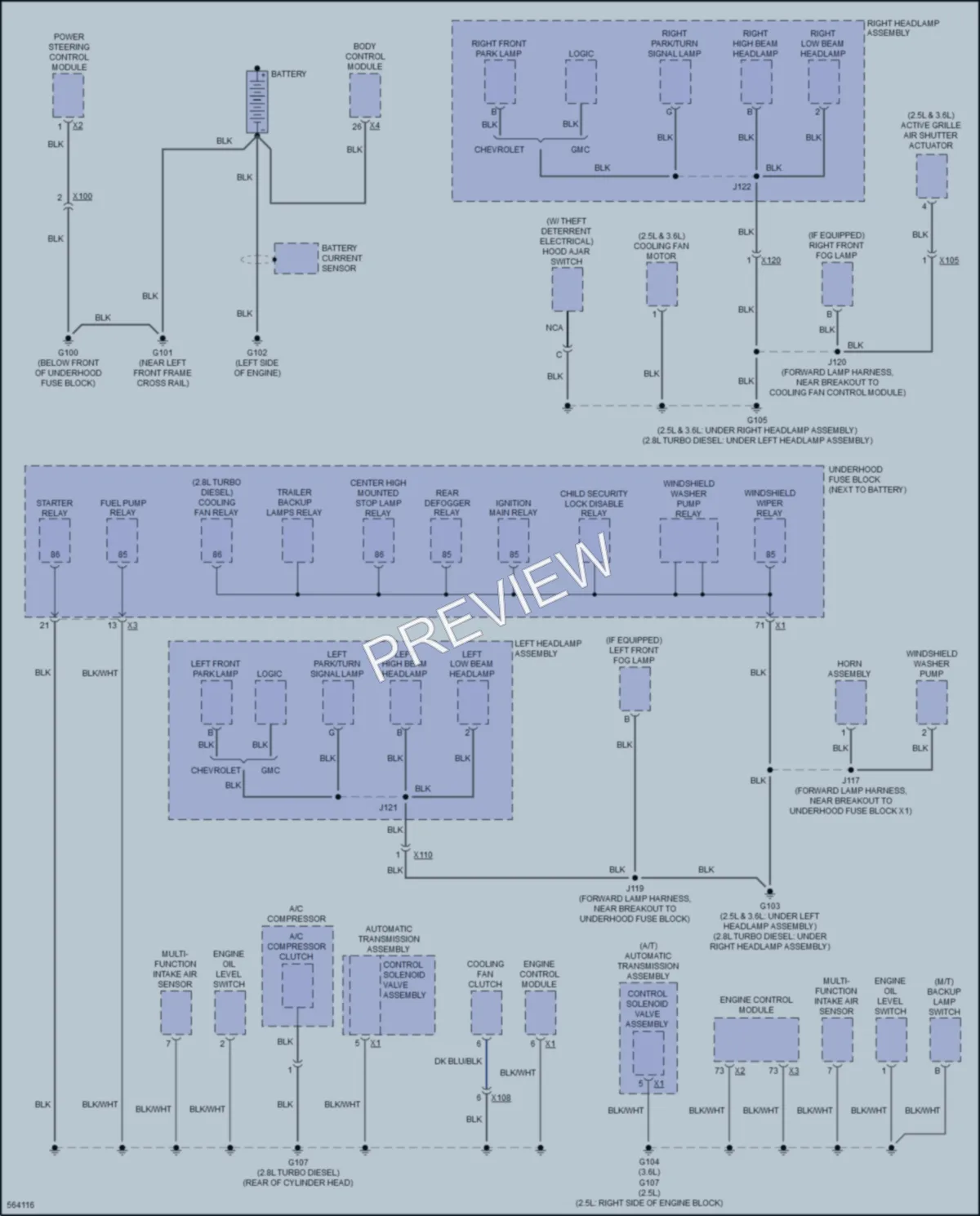 2017 GMC CanyonDenali Ground Distribution wiring diagram preview