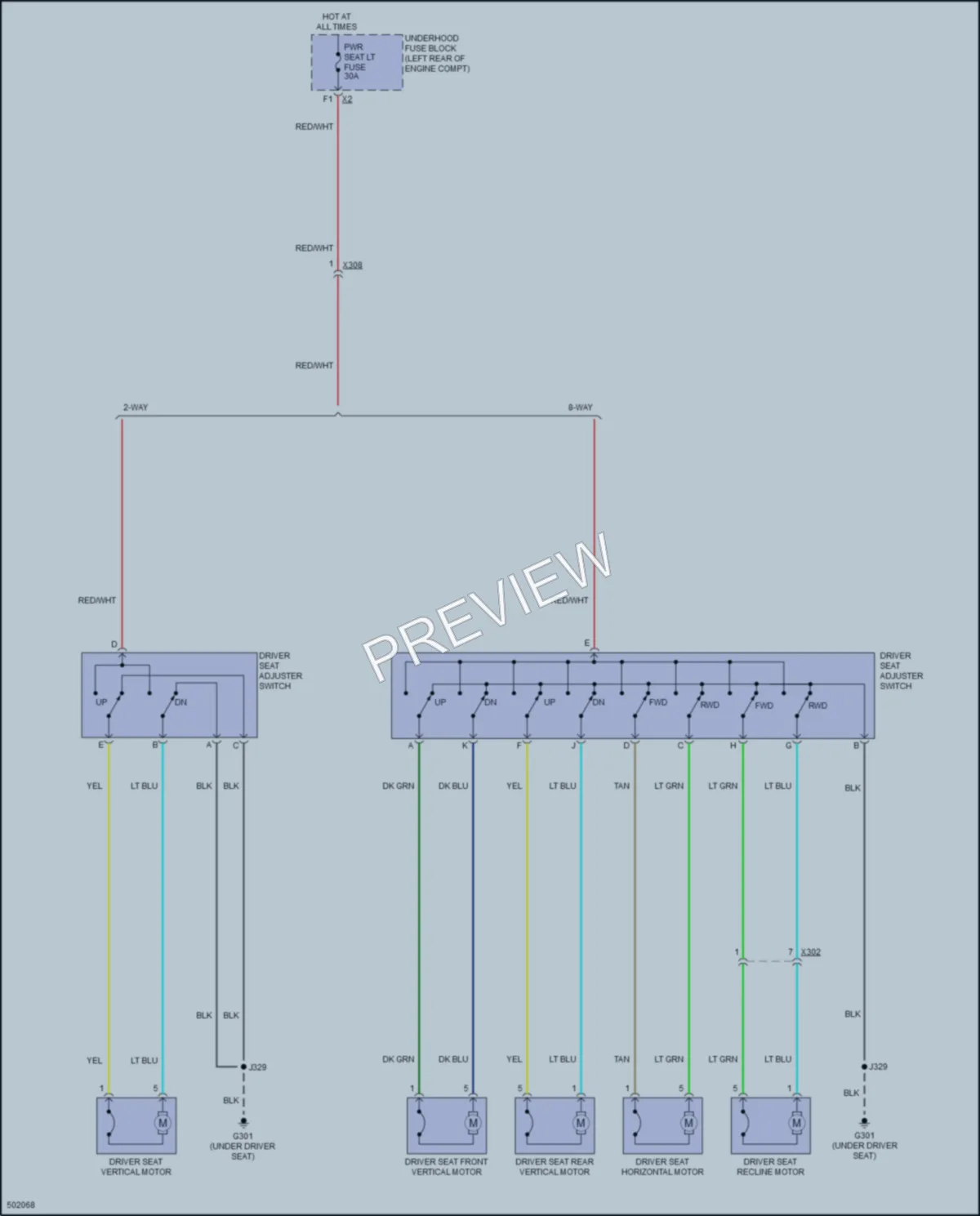 2017 GMC Terrain Power Seats wiring diagram preview