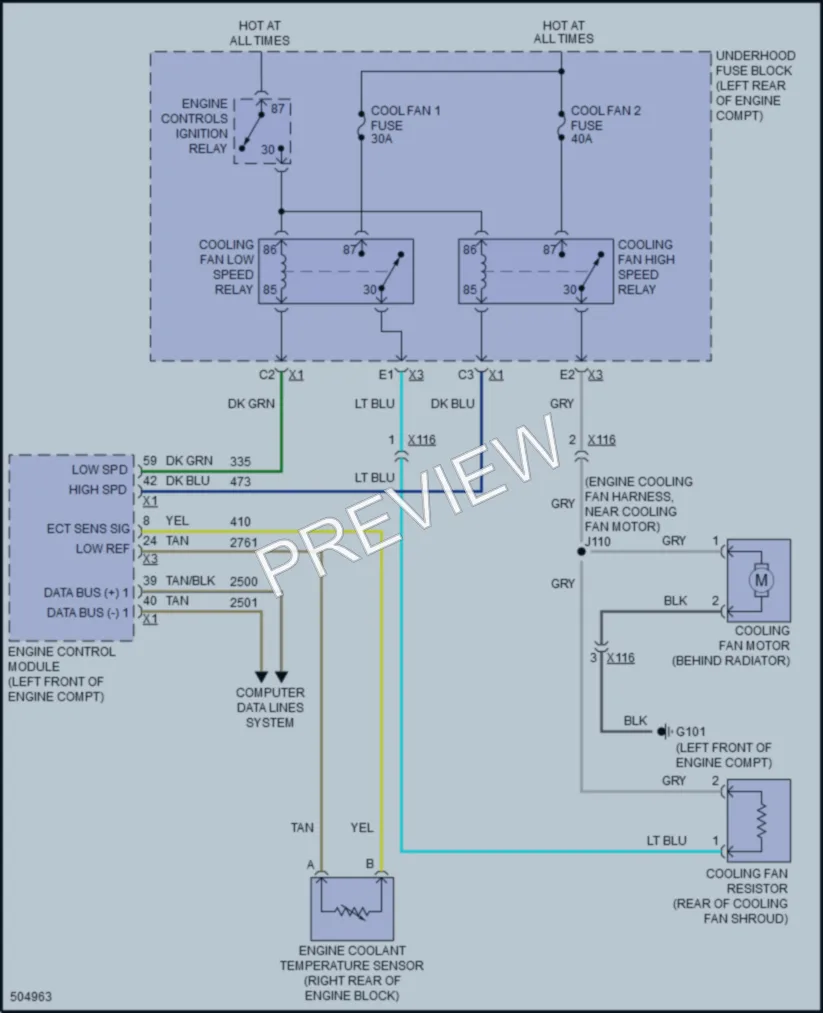 2017 GMC TerrainDenali Cooling Fan wiring diagram preview