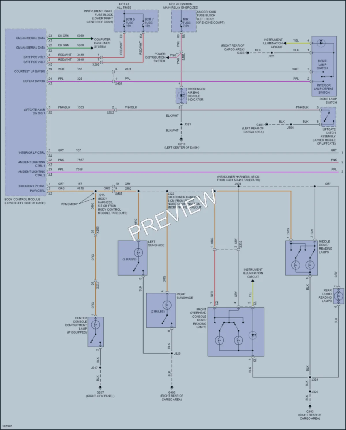 2017 GMC TerrainDenali Interior Lights wiring diagram preview