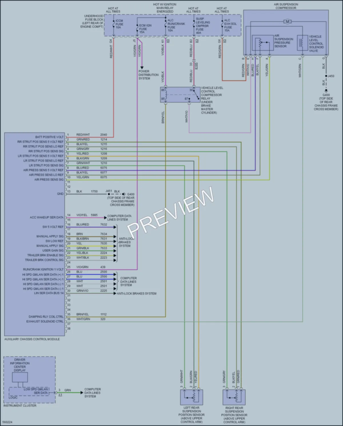 2017 GMC YukonDenali Electronic Suspension wiring diagram preview