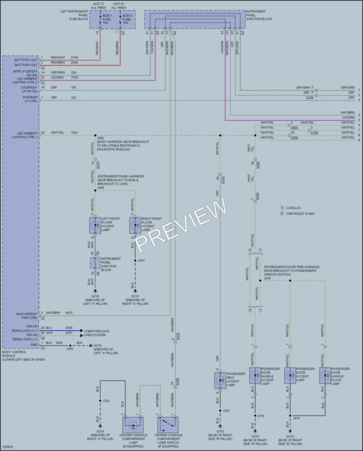2017 GMC YukonXL Interior Lights wiring diagram preview