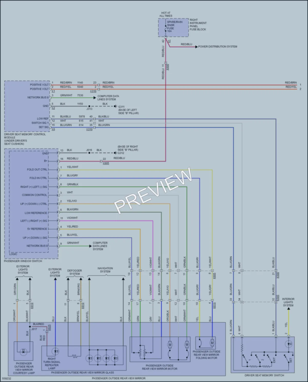 2017 GMC YukonXL Memory Systems wiring diagram preview