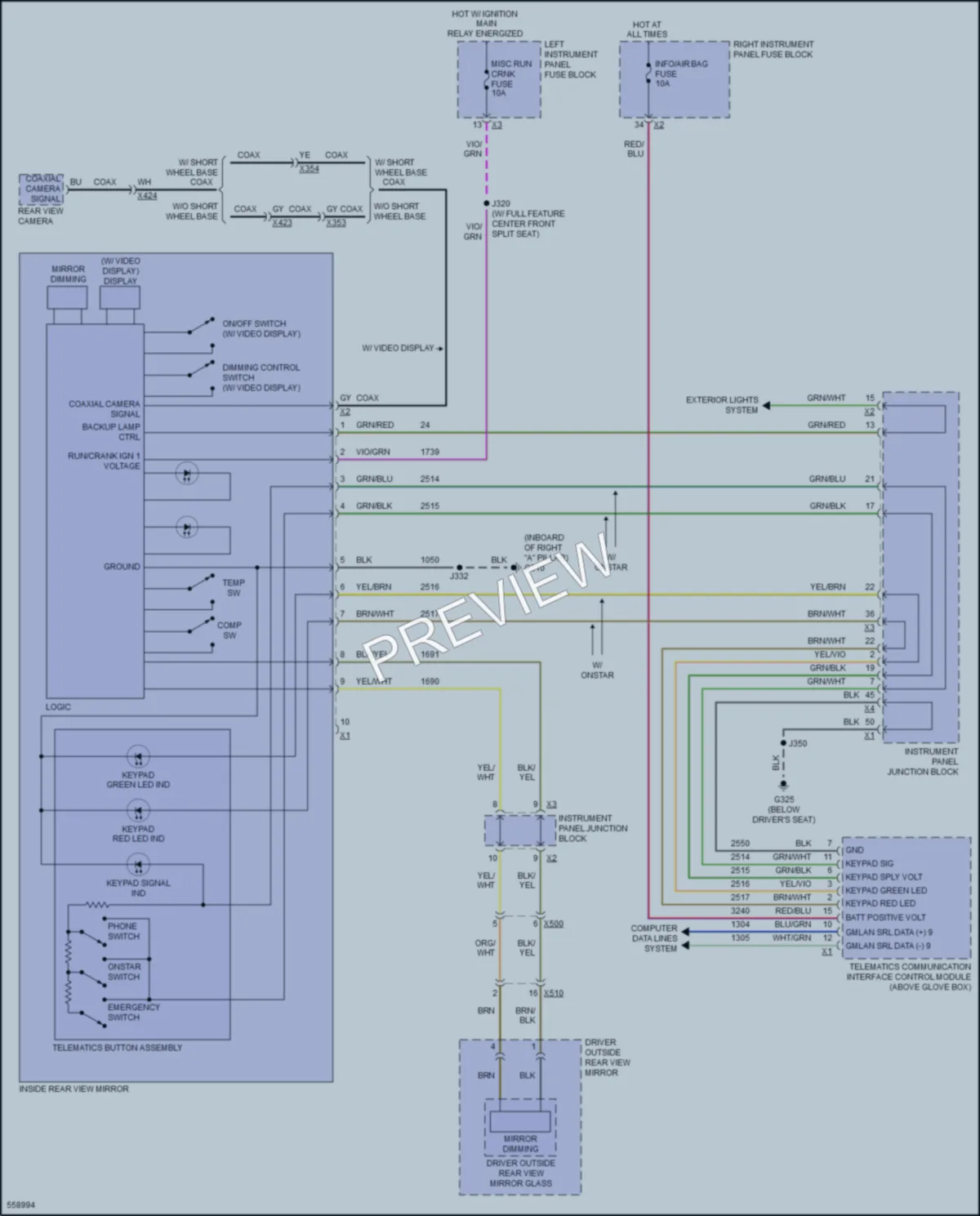 2017 GMC YukonXLDenali Power Mirrors wiring diagram preview
