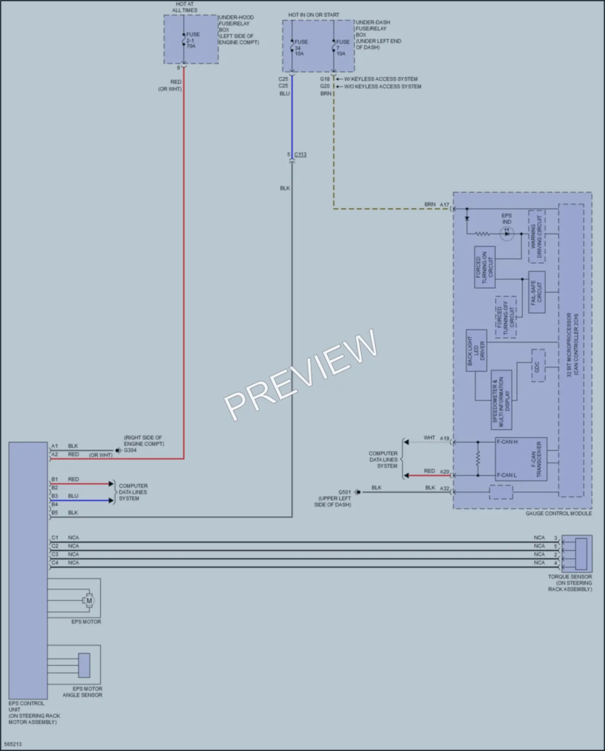 2017 Honda Civic Electronic Power Steering wiring diagram preview