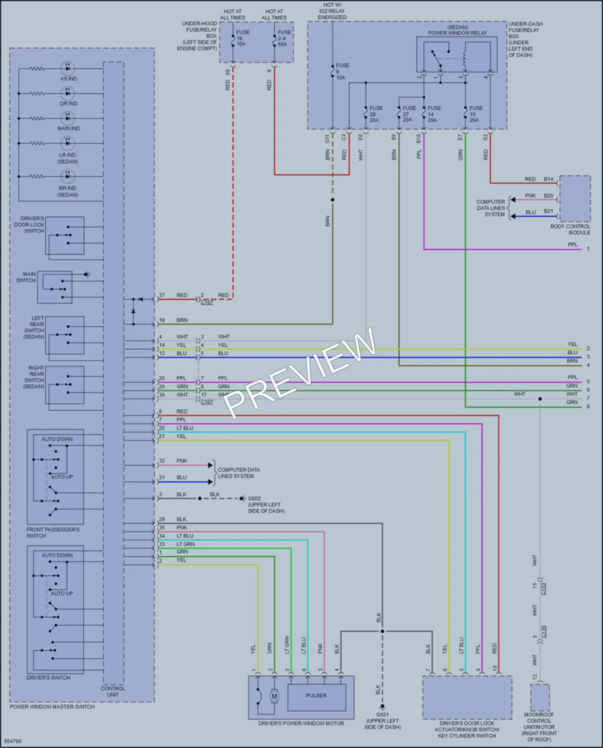 2017 Honda Civic Power Windows wiring diagram preview