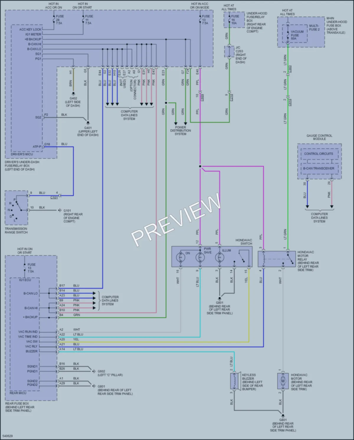 2017 Honda Odyssey Cabin Accessories wiring diagram preview