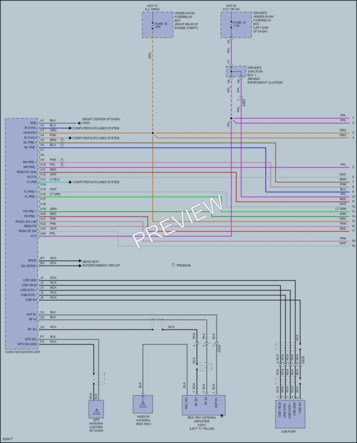 2017 Honda Odyssey Radio wiring diagram preview