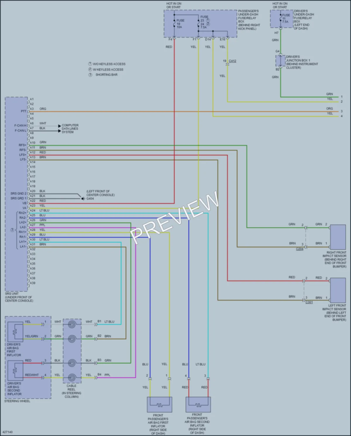 2017 Honda Odyssey Supplemental Restraints wiring diagram preview