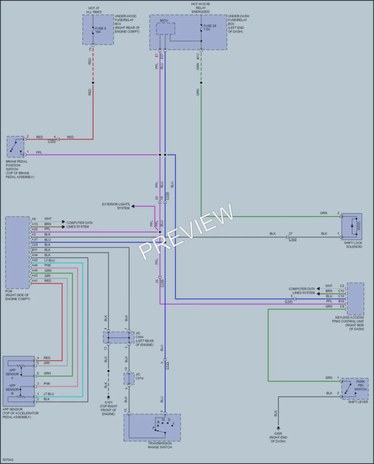 2017 Honda Pilot Shift Interlock wiring diagram preview