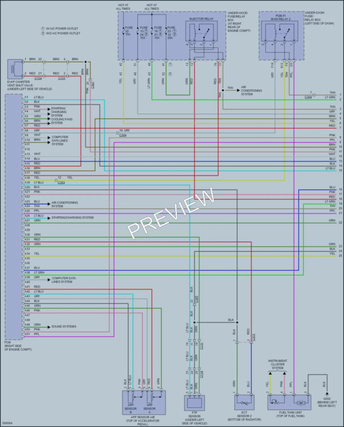 2017 Honda Ridgeline Engine Performance wiring diagram preview