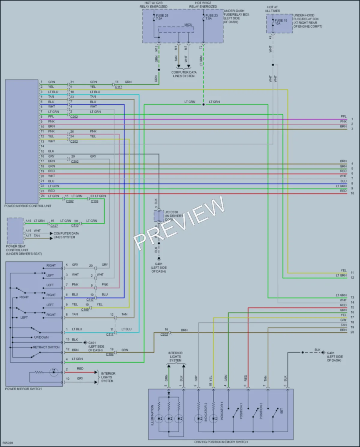 2017 Honda Ridgeline Memory Systems wiring diagram preview